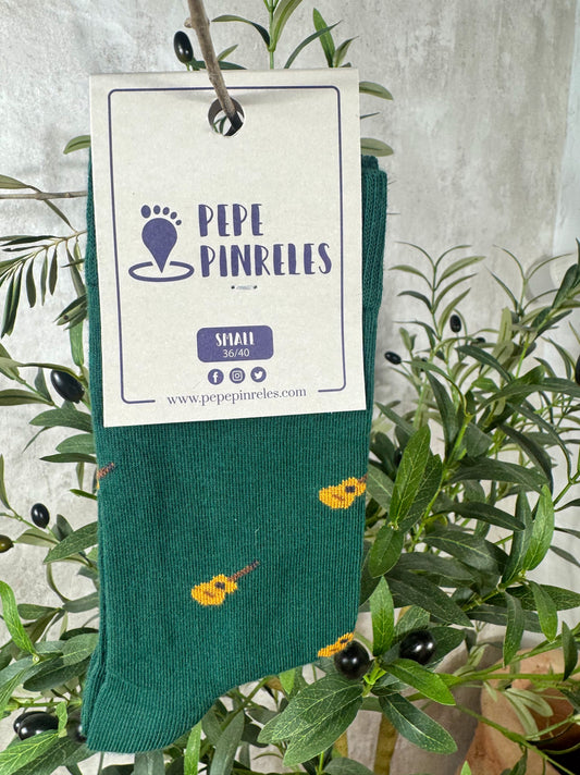 Calcetines guitarra verde
